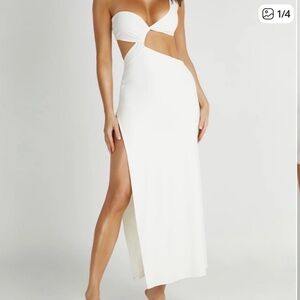 Meshki Strapless White Maxi Dress